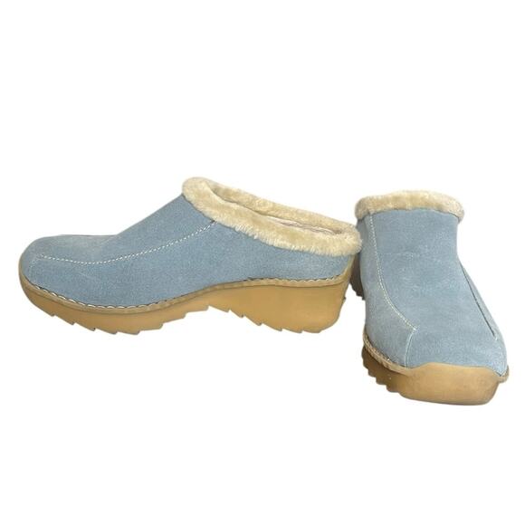 NATURALIZER Light Blue Suede with Faux Fur Lined Slip On Clog Women’s Size‎ 9.5 - Picture 1 of 8